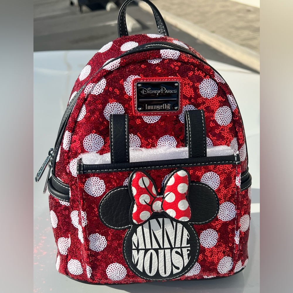 Minnie Mouse Sequin Polka Dot Loungefly Mini Backpack